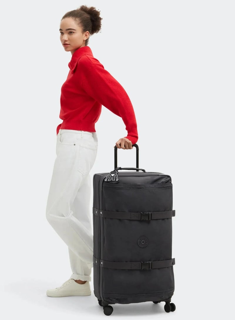 kipling Spontaneous 78 Cm Large 4-Double Wheeled Check-In Luggage Trolley Suitcase - Black Noir - Image 2